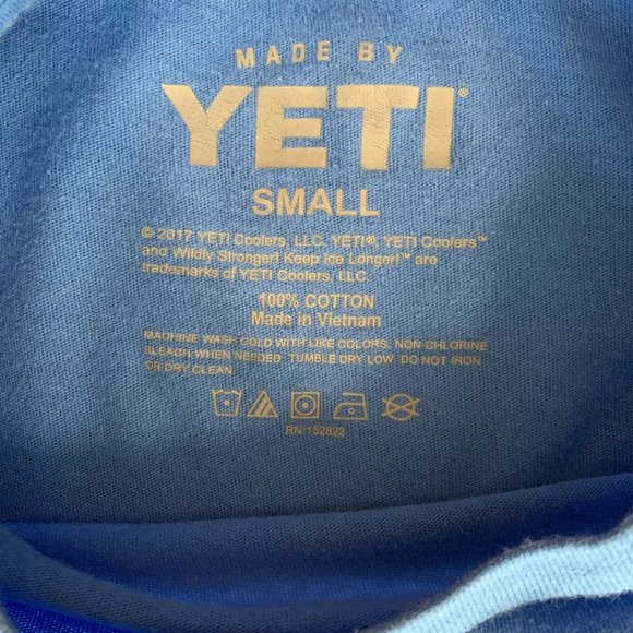 Men's Yeti Small Blue 100% Cotton Short Sleeve T-Shirt GUC - Picture 5 of 8